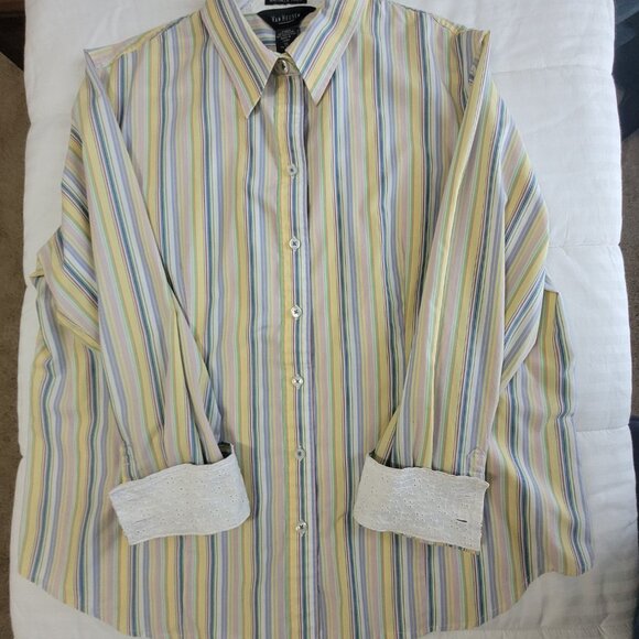 Van Heusen Striped Multi Color Womens Blouse Size XL - Picture 14 of 14